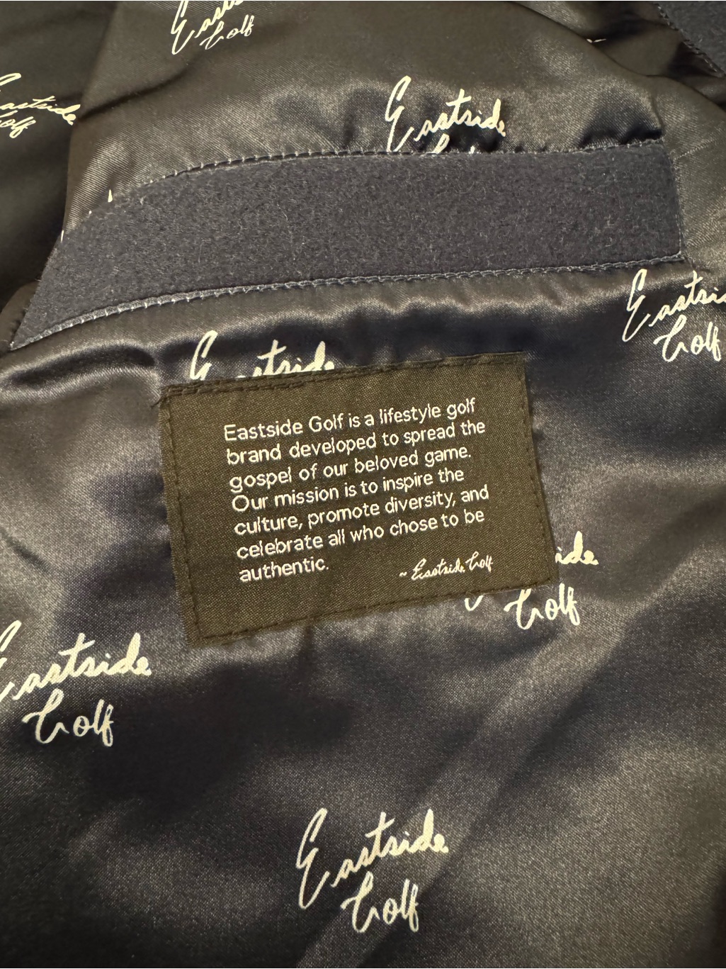 Eastside Golf Be Authentic Varsity Wool Leather Sleeves Blue Jacket Men’s Xl Euc — image 7 of 8